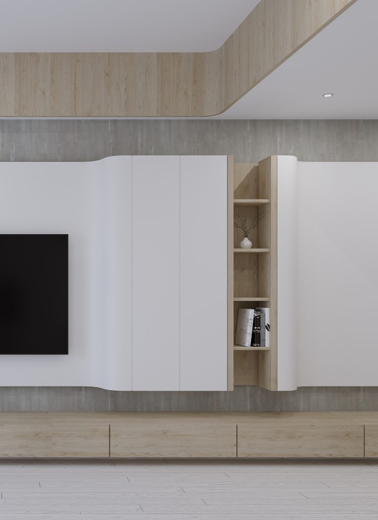 tv feature wall scandinavian